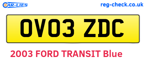 OV03ZDC are the vehicle registration plates.
