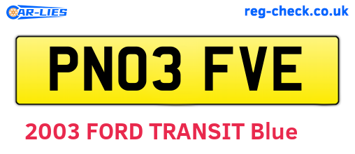 PN03FVE are the vehicle registration plates.