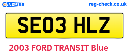 SE03HLZ are the vehicle registration plates.