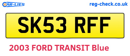SK53RFF are the vehicle registration plates.