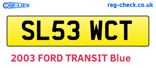 SL53WCT are the vehicle registration plates.