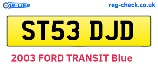 ST53DJD are the vehicle registration plates.