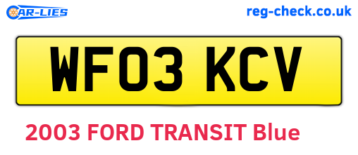 WF03KCV are the vehicle registration plates.