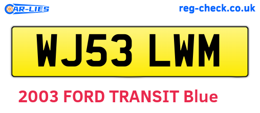 WJ53LWM are the vehicle registration plates.