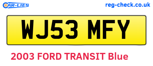 WJ53MFY are the vehicle registration plates.