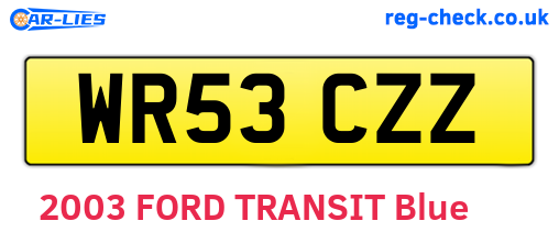 WR53CZZ are the vehicle registration plates.