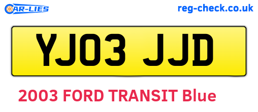 YJ03JJD are the vehicle registration plates.