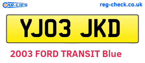 YJ03JKD are the vehicle registration plates.