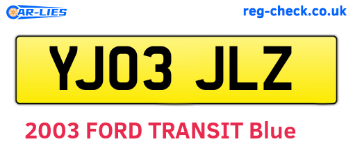YJ03JLZ are the vehicle registration plates.