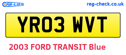 YR03WVT are the vehicle registration plates.