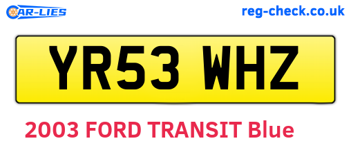 YR53WHZ are the vehicle registration plates.