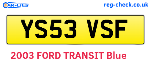 YS53VSF are the vehicle registration plates.
