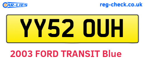 YY52OUH are the vehicle registration plates.