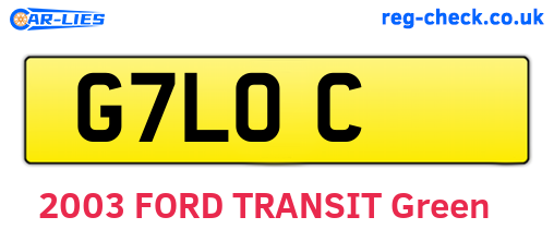 G7LOC are the vehicle registration plates.