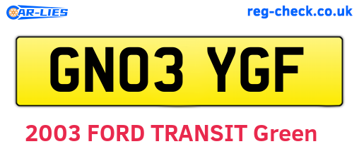 GN03YGF are the vehicle registration plates.