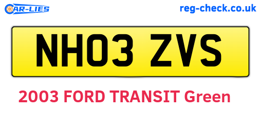 NH03ZVS are the vehicle registration plates.