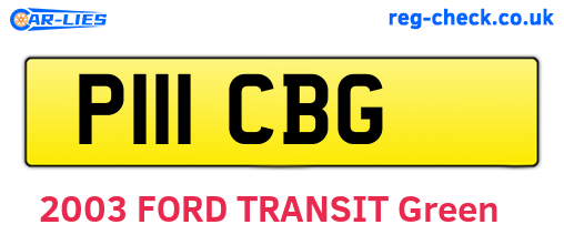 P111CBG are the vehicle registration plates.