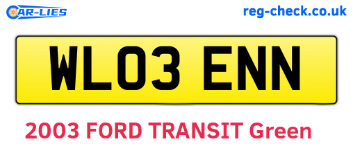 WL03ENN are the vehicle registration plates.