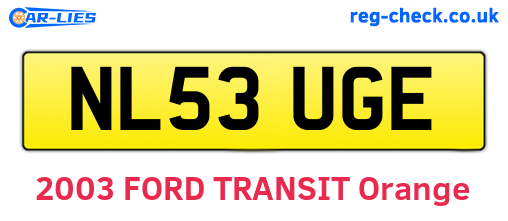 NL53UGE are the vehicle registration plates.