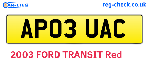 AP03UAC are the vehicle registration plates.