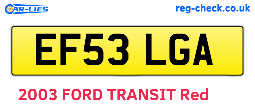 EF53LGA are the vehicle registration plates.