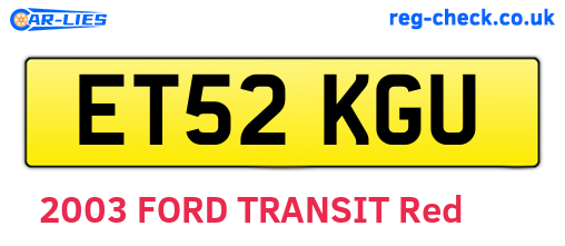 ET52KGU are the vehicle registration plates.