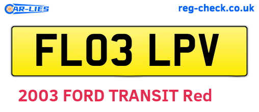 FL03LPV are the vehicle registration plates.