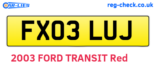 FX03LUJ are the vehicle registration plates.