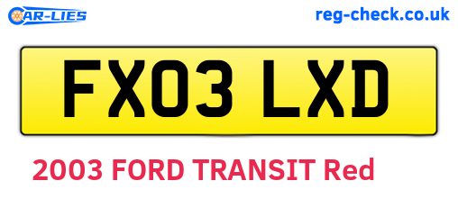 FX03LXD are the vehicle registration plates.