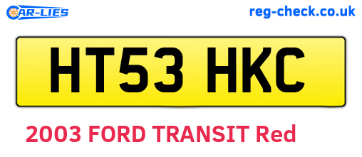 HT53HKC are the vehicle registration plates.