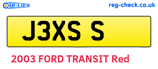 J3XSS are the vehicle registration plates.