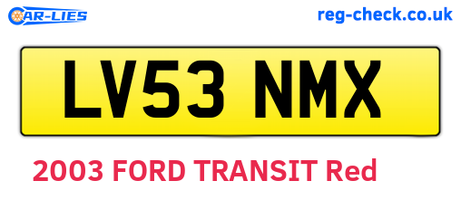 LV53NMX are the vehicle registration plates.