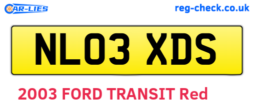 NL03XDS are the vehicle registration plates.