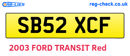 SB52XCF are the vehicle registration plates.