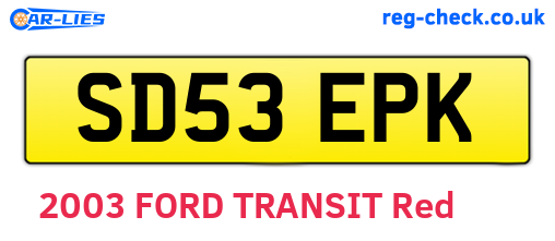SD53EPK are the vehicle registration plates.