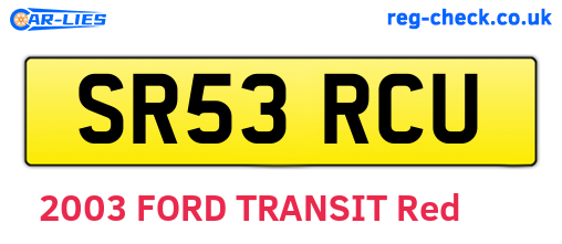 SR53RCU are the vehicle registration plates.