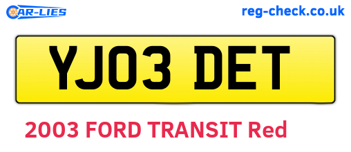 YJ03DET are the vehicle registration plates.