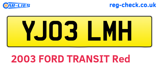 YJ03LMH are the vehicle registration plates.