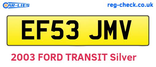 EF53JMV are the vehicle registration plates.