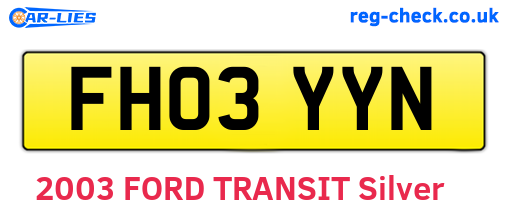 FH03YYN are the vehicle registration plates.