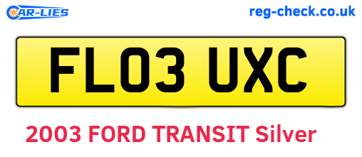 FL03UXC are the vehicle registration plates.