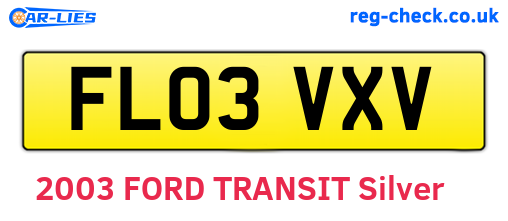 FL03VXV are the vehicle registration plates.