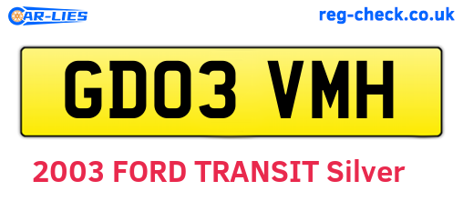GD03VMH are the vehicle registration plates.