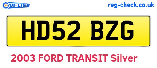 HD52BZG are the vehicle registration plates.