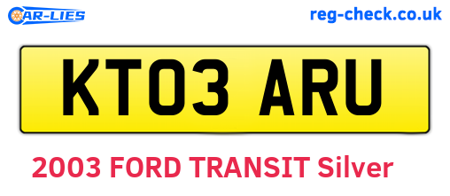 KT03ARU are the vehicle registration plates.