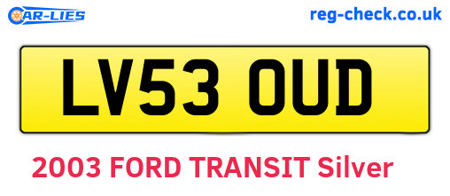 LV53OUD are the vehicle registration plates.