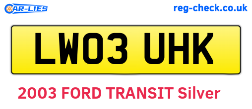 LW03UHK are the vehicle registration plates.