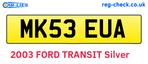 MK53EUA are the vehicle registration plates.