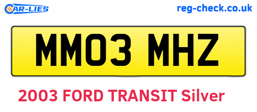 MM03MHZ are the vehicle registration plates.