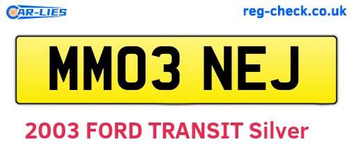 MM03NEJ are the vehicle registration plates.
